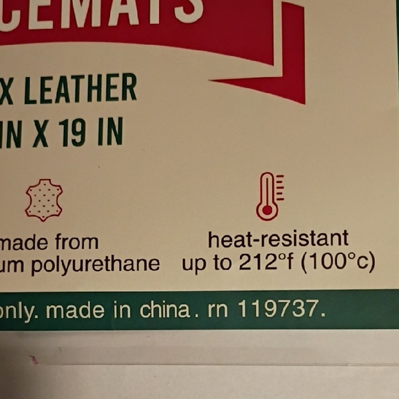 ENVOGUE Set Of 4 Placemats Faux Leather 13 x 19 Inches New with Original Package - Picture 15 of 15